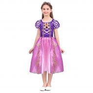 ACSUSS Toddler Baby Girls Princess Short Bubble Sleeves Tutu Dress Costume Halloween Cosplay Fancy Dress Up