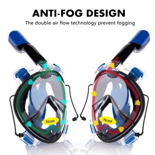  ACTENLY Actenly Snorkel Mask 180° panoramic Fully Ichts Breathe Freely Design Snorkel MaskMore Anti Fog and Anti Leak For Adults and Children