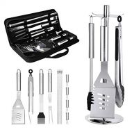 [아마존핫딜]ACTOPP Grillbesteck Set 13 Teile BBQ Grillzubehoer Set mit Halter Tragetasche Edelstahl Grillset Zange Gabel Spatel Grillpinsel Maishalter Spiesse fuer Camping Barbecue Grillwerkzeug