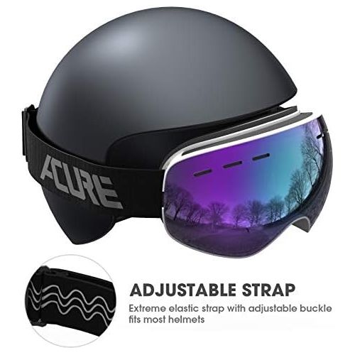  ACURE Ski Goggles, Snow Snowboard Goggles Anti Fog UV400 Protection for Men Women Kids