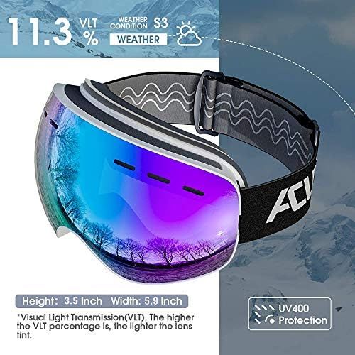  ACURE Ski Goggles, Snow Snowboard Goggles Anti Fog UV400 Protection for Men Women Kids