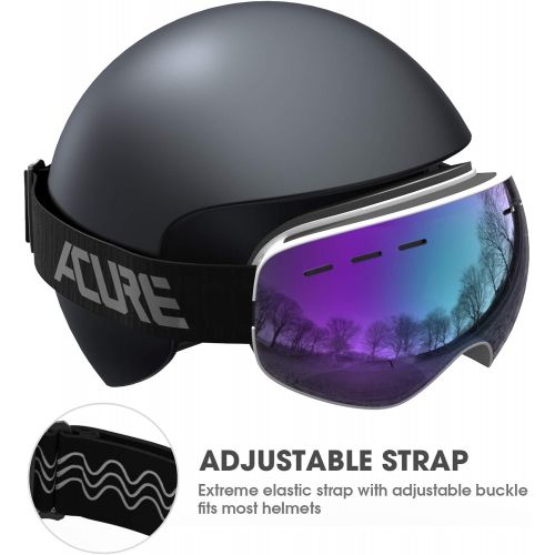  ACURE Ski Goggles, Snow Snowboard Goggles Anti Fog UV400 Protection for Men Women Kids