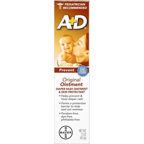  [아마존베스트]A&D A+D Original Diaper Rash Ointment, Baby Skin Protectant With Lanolin and Petrolatum, Seals Out Wetness, Helps Prevent Diaper Rash, 1.5 Ounce Tube