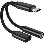 [아마존베스트]AD ADTRIP USB C Audio 3.5 mm USB C Headphone Adapter Type C Audio Adapter Compatible with Mi A2/Mi 9/9SE/8/8 Lite/Mix2/Mix 3, Huawei P20/P20 Pro/Mate 20 Pro, Sony Xperia XZ2 Audio and Chargi