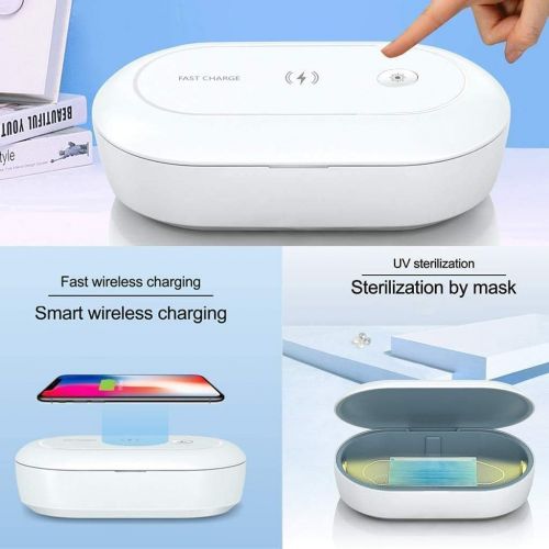  AD ALICE DREAMS Portable Cell Phone UV Light Sanitizer Box, Wireless Charger with USB Charging, UV Sterilizer Box with Aroma Diffuser, for Jewelry, Watches, Glasses