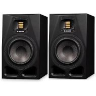 ADAM Audio A7V Powered Two-Way Studio Monitor (2-Pack) Bundle with Microphone Cable (2-Pack), Cable (2-Pack) and Monitor Isolation Pads (2-Pack) (7 Items)