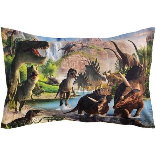  [아마존베스트]ADASMILE A & S Dinosaur Bedding Set Jurassic Age T-Rex Raptors Duvet Cover and Pillowcase Set Kids Boys Bedroom Decoration Bed Set Microfiber Fabric No Comforter-Twin 2pcs