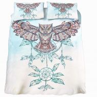 ADASMILE A & S Owl Bedding Duvet Cover Set Dreamcatcher Quilt Cover Super Soft Breathable Modern Lightweight Durable 3 Pieces with Zipper for Boys Mens -Queen Size