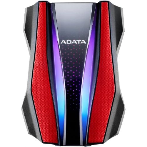  ADATA Durable Series HD770G RGB 2TB Red External USB 3.1 Portable Hard Drive Compatible with Xbox and PS4 (AHD770G-2TU32G1-CRD)