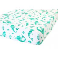 100% Organic Cotton Fitted Crib Sheet by ADDISON BELLE - Premium Baby Bedding - Soft, Breathable & Durable (Mermaid)