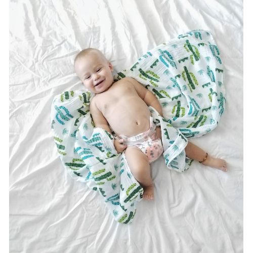  100% Organic Muslin Swaddle Blanket by ADDISON BELLE - Oversized 47 inches x 47 inches - Best...