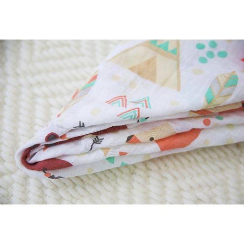  100% Organic Muslin Swaddle Blanket by ADDISON BELLE - Oversized 47 inches x 47 inches - Best...