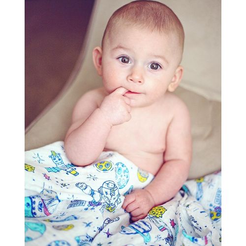  100% Organic Muslin Swaddle Blanket by ADDISON BELLE - Oversized 47 inches x 47 inches - Best...