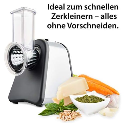  [아마존베스트]ADE Vegetable Grater Electric Grater 500 Watt Power Stainless Steel Housing Extra Sharp Blades Inoxidable Silver