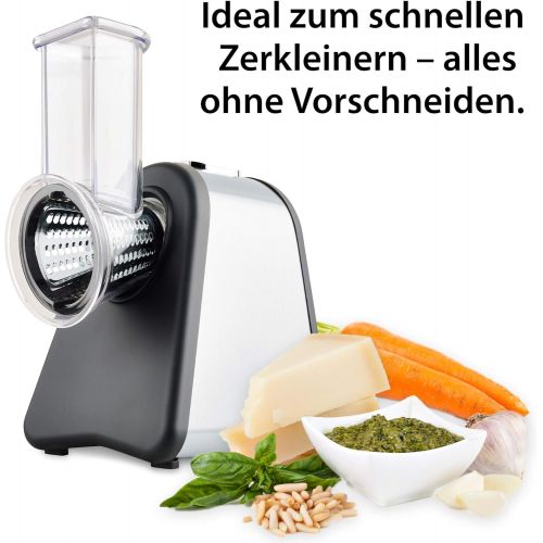  [아마존베스트]ADE Vegetable Grater Electric Grater 500 Watt Power Stainless Steel Housing Extra Sharp Blades Inoxidable Silver