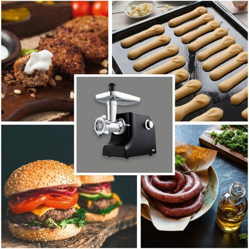  [아마존베스트]ADE Meat Mincer KA1801, 2-in-1 Biscuit Press (Electric with 2000 Watt Power, Aluminium Housing, Metal Transmission, GS Certified) Black