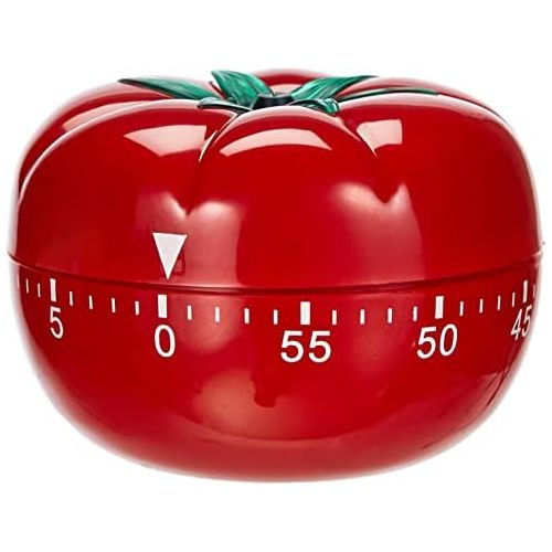  [아마존베스트]ADE Mechanical kitchen timer TD 1607. Classic tomato shaped timer, made of high-quality ABS plastic, for winding. Acoustic signal after time. Reliable egg timer. Round scale.