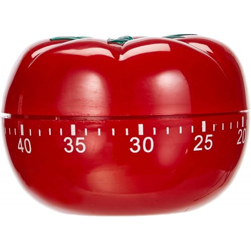  [아마존베스트]ADE Mechanical kitchen timer TD 1607. Classic tomato shaped timer, made of high-quality ABS plastic, for winding. Acoustic signal after time. Reliable egg timer. Round scale.