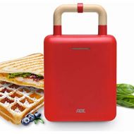 ADE KG2006 Waffle Iron, Sandwich Maker, 2 in 1 Replaceable Plates, Sandwich Toaster with Non Stick Coating for Baking and Toasting, Carry Handle with Locking Device, Matte Colour F