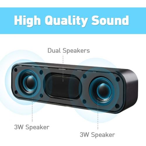  [아마존베스트]ADELGO SoundBar Mini USB Speaker, Computer Speaker for PC Computer, Laptop, Notebook, Tablet - Plug and Play