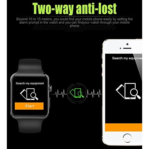  ADG DM09 Bluetooth SmartWatch 2.5D ARC HD Screen Support SIM Card Wearable Devices Smartphone Fitness Tracker For IOS Android(Black)