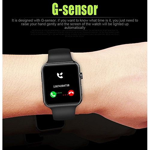  ADG DM09 Bluetooth SmartWatch 2.5D ARC HD Screen Support SIM Card Wearable Devices Smartphone Fitness Tracker For IOS Android(Black)