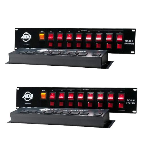  American DJ ADJ SC-8 II System 8 Ch Low Voltage Switch Controller wRelay Pack (2 Pack)