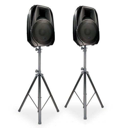  ADJ American DJ Universal ACCU Heavy Duty 6 Speaker Stands with Carry Bag (Pair) (2 Pack)