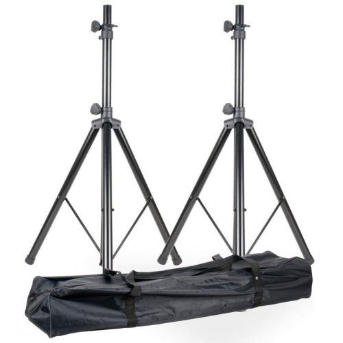  ADJ American DJ Universal ACCU Heavy Duty 6 Speaker Stands with Carry Bag (Pair) (2 Pack)