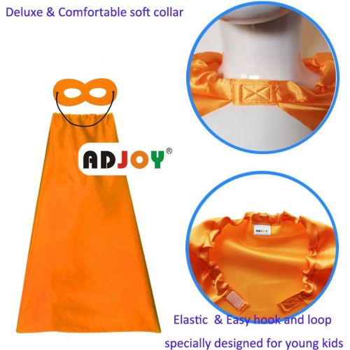  ADJOY Kids Superhero Capes and Masks with Large Superhero Stickers - Super Hero Costume for Parties - 10 Sets (20PCS)