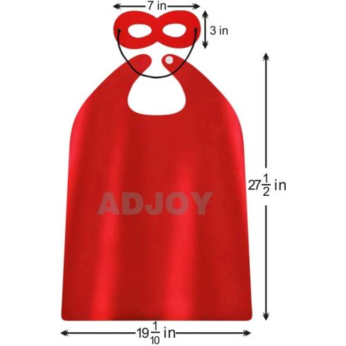  ADJOY Kids Superhero Capes and Masks 20 Sets Pack with Large Stickers - Superhero Themed Birthday Party Capes