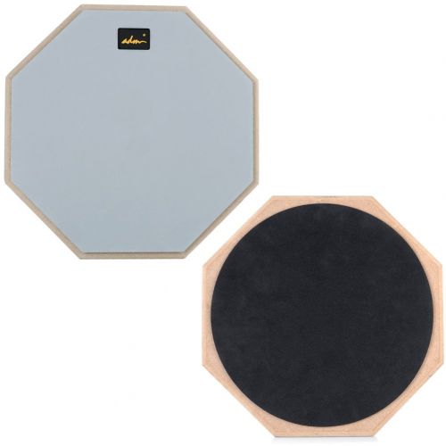  ADM 12 Silent Snare Drum Practice Pad Percussion Set Double Sides Buddle with Stand Sticks Bag, Grey