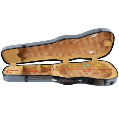  ADM Violin Hard Case 4/4 Full Size Luxury Personalized with Hygrometer, padded strap