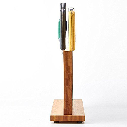  ADMLCactusGreen Magnetic Kitchen Knife Block(Natural Bamboo),Knife Holder,Knife Organizer Block,Knife Dock,Cutlery Display Stand and Storage Rack,Kitchen Scissor Holder,Large Capacity,Double Side