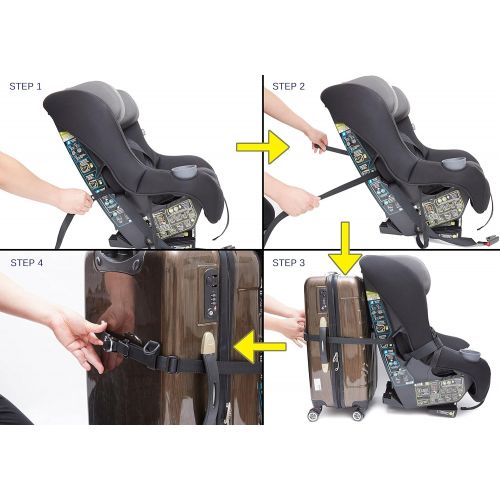  ADS Kids Car Seat Luggage Strap Toddler Car Seat Traveling Strap Luggage Travel Accessories/Car Seat Luggage Strap turn rolling bag in to ultra-portable travel solution (Standard-B