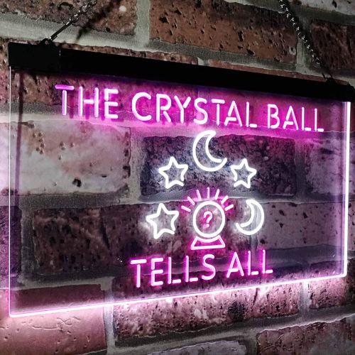  ADVPRO Fortune Teller Palm Tarot Reader Crystal Ball Dual Color LED Neon Sign White & Purple 16 x 12 st6s43-i3117-wp