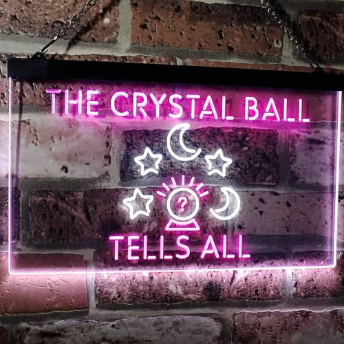  ADVPRO Fortune Teller Palm Tarot Reader Crystal Ball Dual Color LED Neon Sign White & Purple 16 x 12 st6s43-i3117-wp