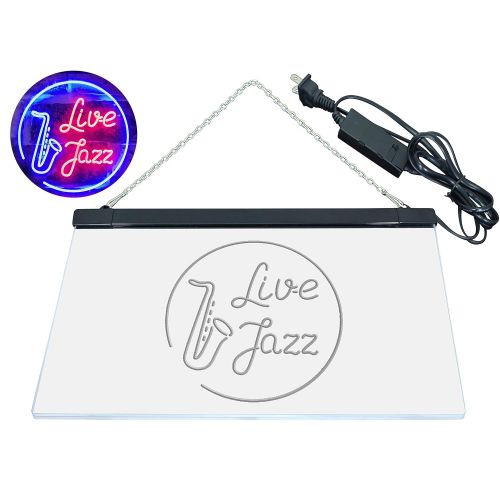  ADVPRO Live Jazz Music Room Dual Color LED Neon Sign Red & Blue 16 x 12 st6s43-i2468-rb