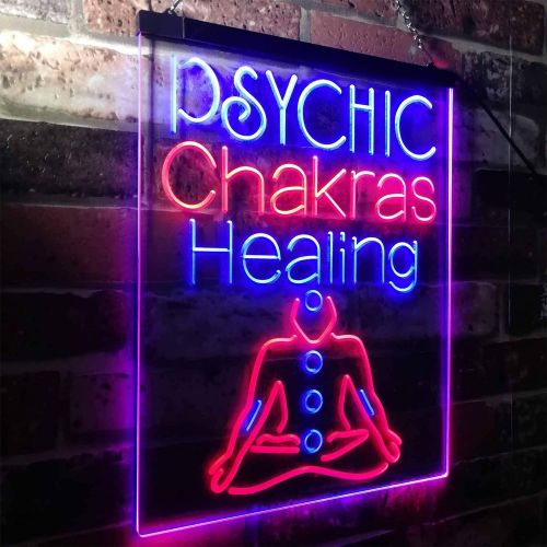  ADVPRO Psychic Chakras Healing Display Shop Dual Color LED Neon Sign Red & Blue 12 x 16 st6s34-i3183-rb