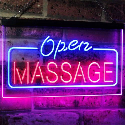  ADVPRO Massage Therapy Open Walk-in-Welcome Display Body Care Dual Color LED Neon Sign Blue & Red 12 x 8.5 st6s32-i0365-br