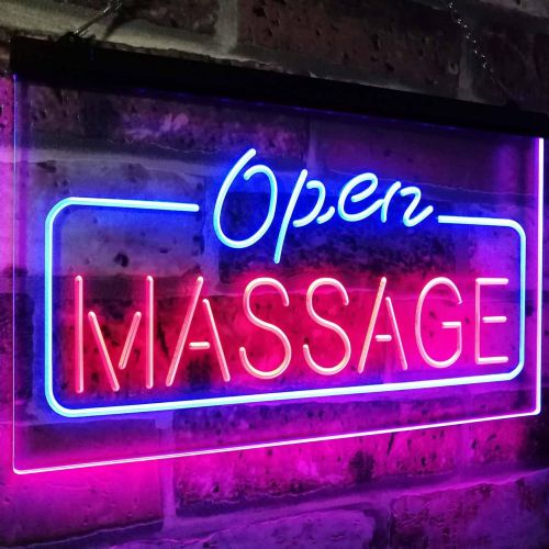  ADVPRO Massage Therapy Open Walk-in-Welcome Display Body Care Dual Color LED Neon Sign Blue & Red 12 x 8.5 st6s32-i0365-br