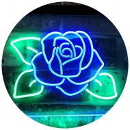 ADVPRO Rose Flower Home Decor Dual Color LED Neon Sign Green & Blue 16 x 12 st6s43-i2095-gb
