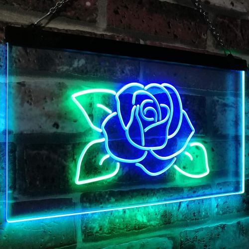  ADVPRO Rose Flower Home Decor Dual Color LED Neon Sign Green & Blue 16 x 12 st6s43-i2095-gb