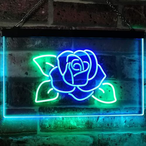  ADVPRO Rose Flower Home Decor Dual Color LED Neon Sign Green & Blue 16 x 12 st6s43-i2095-gb