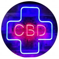 ADVPRO CBD Sold Here Medical Cross Indoor Dual Color LED Neon Sign Blue & Red 12 x 8.5 st6s32-i3083-br