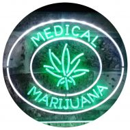 ADVPRO Medical Marijuana Hemp Leaf Sold Here Indoor Display Dual Color LED Neon Sign White & Green 16 x 12 st6s43-i3085-wg