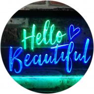 ADVPRO Hello Beautiful Women Dual Color LED Neon Sign Green & Blue 16 x 12 st6s43-i1177-gb