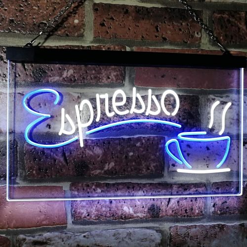  ADVPRO Espresso Coffee Shop Dual Color LED Neon Sign White & Blue 12 x 8.5 st6s32-i2075-wb