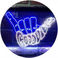 ADVPRO Good Vibes Only Hand Party Decoration Dual Color LED Neon Sign White & Blue 12 x 8.5 st6s32-i1076-wb