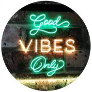 ADVPRO Good Vibes Only Home Bar Disco Room Display Dual Color LED Neon Sign Green & Yellow 12 x 8.5 st6s32-i3076-gy